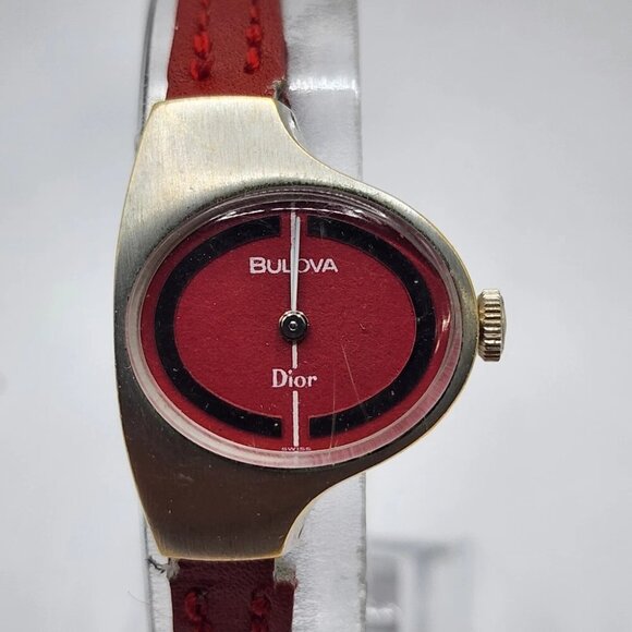 Dior Accessories - Christian Dior Watch Collaboration Vintage 1970s Ladies Reference 861913 Red
